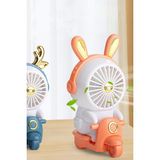 Gampus USB Şarj Edilebilir Mini El Fanı Kuvvetli Fan Motor Üstünde Kedi Şekilli Mini Masaüstü Şirin Fan