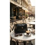 Gamzebags Kadın Vintage Gold Detaylı Kilitli Siyah Kadın Omuz ve El Çantası