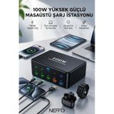 Gan3 Akıllı Çoklu Şarj İstasyonu 10 Port Usb-c + Usb-a Hızlı Şarj Adaptörü Şarj Aleti