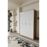 Gani Home GaniHome Linea 4 Kapaklı Gardırop Elbise Dolabı - Beyaz - Ahşap