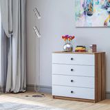 Gani Home Linea 4 Çekmeceli Şifonyer - Modern Yatak Odası Şifonyeri ve Saklama Dolabı - Beyaz - Ahşap
