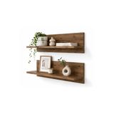 GaniHome Gani Home Vira 2'li Ahşap Duvar Rafı Seti Dekoratif Kitaplık ve Uçan Raf