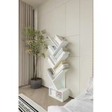 Ganihome Kitap Ağacı Dekoratif Zigzag Kitaplık 140 Cm Kitap Rafı