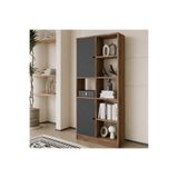 GaniHome Linea Kitaplık Kapaklı 8 Raflı Çok Amaçlı Dolap Modern Kitaplık Arşiv ve Düzenleme Dolabı