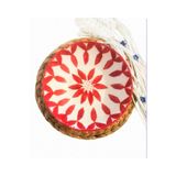 Ganita home Salata Kase Seramik Modern Çiçek Desen Kırmızı 25 cm
