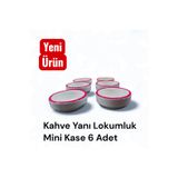Ganita home Seramik Joker Kase Kahve Fincanı Yanı Mini Lokumluk 6 Parça Kırmızı