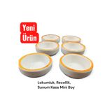Ganita home Seramik Joker Kase Kahve Yanı Lokumluk Mini Kase 6 parça Turuncu