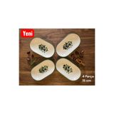 Ganita home Tabak Kayık Sunum&Kahvaltılık Çerez 4 Parça 15 cm Zeytin
