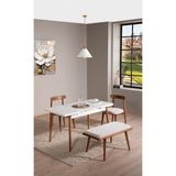 Ganni Home Lima Açılır Yemek Masası Krem Ceviz – Mdf Tabla, Gürgen Iskeletli Modern Tasarım - Krem - Ceviz - 70 x 110