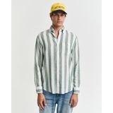 Gant 3250043.318 Yeşil Regular Fit Düğmeli Yaka Çizgili Erkek Gömlek