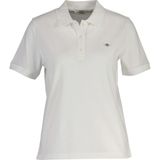 Gant Beyaz Düğmeli Polo Yaka Regular Fit Kısa Kollu Kadın T-Shirt - XS