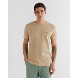 Gant Erkek Bej Slim Fit Bisiklet Yaka T-Shirt 2013033.277