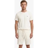 Gant Erkek Beyaz Bisiklet Yaka Regular Fit Logolu T-Shirt 2326179T.113 - 113-Beyaz - 3XL