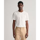 Gant Erkek Beyaz Regular Fit Bisiklet Yaka Logolu T-Shirt 2003184.110 - M - 110-Beyaz