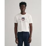 Gant Erkek Beyaz Regular Fit Bisiklet Yaka Logolu T-Shirt 2003199.110 - 110-Beyaz