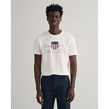 Gant Erkek Beyaz Regular Fit Bisiklet Yaka Logolu T-Shirt 2003199.110 - M - 110-Beyaz