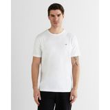 Gant Erkek Beyaz Regular Fit Bisiklet Yaka Logolu T-Shirt - 2XL