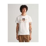 Gant Erkek Beyaz Regular Fit Bisiklet Yaka Logolu T-shirt