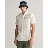 Gant Erkek Beyaz Regular Fit Düğmeli Yaka Keten Gömlek 3240103.110 - 3XL