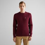 Gant Erkek Bordo Regular Fit Bisiklet Yaka Kazak - 638-Bordo - 2XL