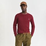Gant Erkek Bordo Regular Fit Bisiklet Yaka Örgü Kazak - 604-Bordo - M