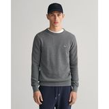 Gant Erkek Gri Regular Fit Bisiklet Yaka Kazak 8040521.92 - 92-Gri - XL