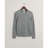 Gant Erkek Gri Regular Fit Bisiklet Yaka Örgü Kazak 8050601.93 - 93-Gri