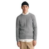 Gant Erkek Gri Regular Fit Bisiklet Yaka Örgü Kazak