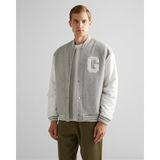 Gant Erkek Gri Relaxed Fit Hakim Yaka Logolu Bomber Ceket 2524344T.93 - 2XL - --