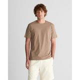 GANT Erkek Kahverengi Regular Fit Bisiklet Yaka Logolu T-Shirt
