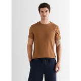 Gant Erkek Kahverengi Regular Fit Bisiklet Yaka T-Shirt 2325149T.210 - 210-Kahverengi - 2XL