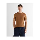 GANT Erkek Kahverengi Regular Fit Bisiklet Yaka T-Shirt