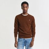 Gant Erkek Kahverengi Regular Fit Bisiklet Yaka Yün Kazak - 3XL
