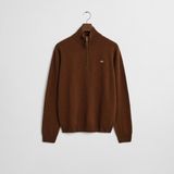 Gant Erkek Kahverengi Regular Fit Yarım Fermuarlı Yün Kazak