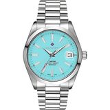Gant Erkek Kol Saati Çelik Kordon Turkuaz Kadran 42 mm Paslanmaz Çelik Kasa Mineral Cam 10 Atm - Gümüş
