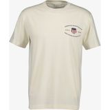 Gant Erkek Krem Bisiklet Yaka Regular Fit Logolu T-Shirt - 119-Krem - 3XL