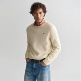 Gant Erkek Krem Regular Fit Bisiklet Yaka Kazak - 130-Krem - 2XL