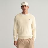 Gant Erkek Krem Regular Fit Bisiklet Yaka Logolu Kazak - 2XL