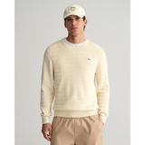 Gant Erkek Krem Regular Fit Bisiklet Yaka Logolu Kazak 8030198.130 - 130-Krem Rengi - 3XL
