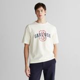 Gant Erkek Krem Regular Fit Bisiklet Yaka Logolu T-Shirt - 130-Krem