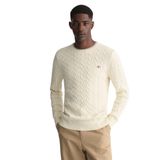 Gant Erkek Krem Regular Fit Bisiklet Yaka Örgü Kazak