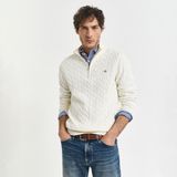 Gant Erkek Krem Regular Fit Örgü Kazak - 130-Krem - 2XL