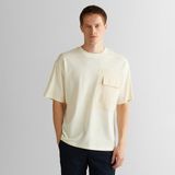 Gant Erkek Krem Relaxed Fit Bisiklet Yaka Logolu T-Shirt - 130-Krem - 2XL