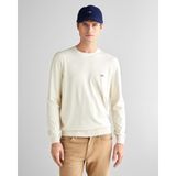 Gant Erkek Krem Standart Fit Bisiklet Yaka Triko 8925369T.130 - 130-Krem - 3XL