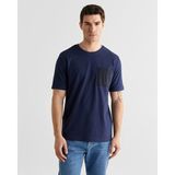 Gant Erkek Lacivert Baskılı Kısa Kollu T-Shirt 2326123T.433 - 433-Lacivert - 2XL