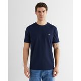 Gant Erkek Lacivert Bisiklet Yaka Regular Fit Logolu T-Shirt 2325149T.433 - 433-Lacivert - 3XL