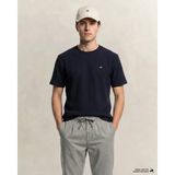 Gant Erkek Lacivert Bisiklet Yaka Regular Fit Logolu T-Shirt 2326180T.433 - 2XL - 433-Lacivert