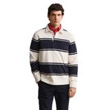 GANT Erkek Lacivert Çizgili Rugby Yaka T-Shirt