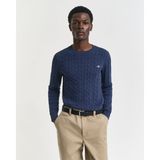 Gant Erkek Lacivert Regular Fit Bisiklet Yaka Örgü Kazak 8050601.902 - 902-Lacivert - 3XL