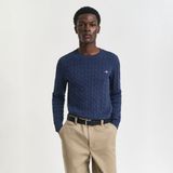 Gant Erkek Lacivert Regular Fit Bisiklet Yaka Örgü Kazak - 902-Lacivert - 3XL